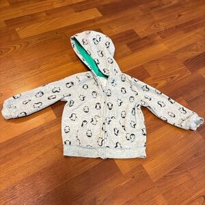 Carter's Gray Hoodie with Penguin Pattern